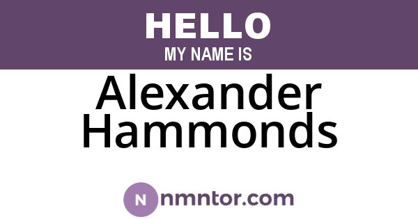 Alexander Hammonds