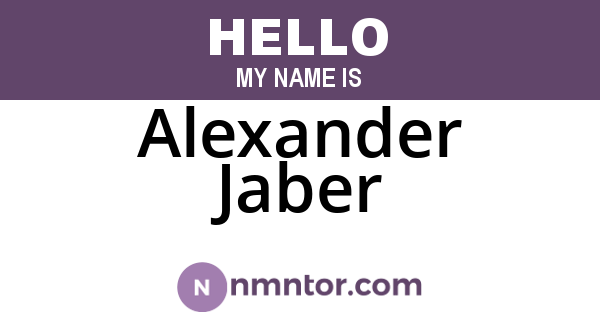 Alexander Jaber