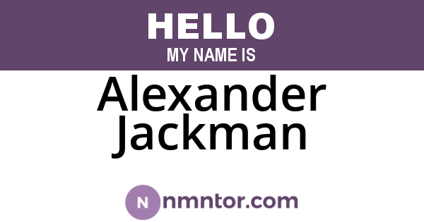Alexander Jackman