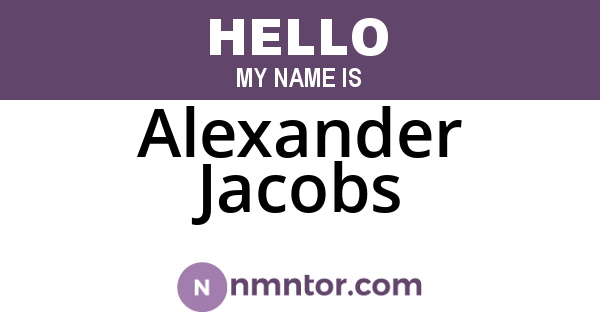 Alexander Jacobs