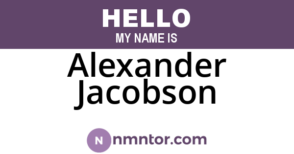Alexander Jacobson