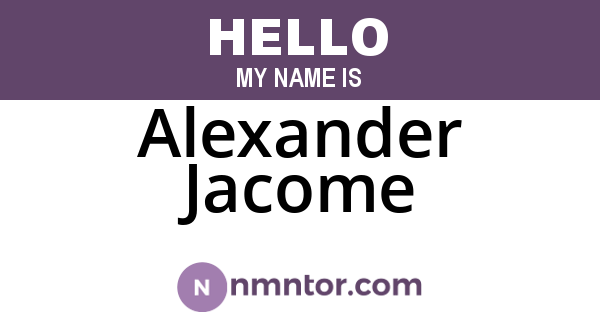 Alexander Jacome