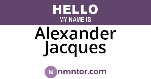 Alexander Jacques
