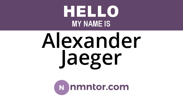 Alexander Jaeger