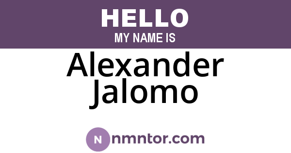 Alexander Jalomo