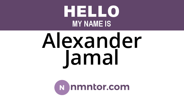Alexander Jamal