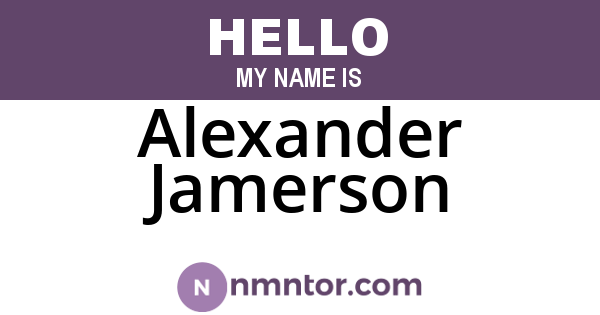 Alexander Jamerson