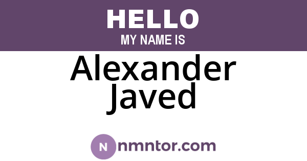 Alexander Javed