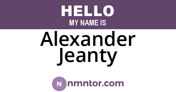 Alexander Jeanty