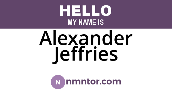 Alexander Jeffries