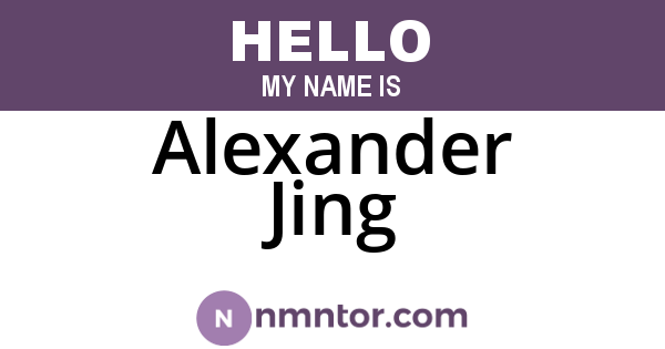 Alexander Jing