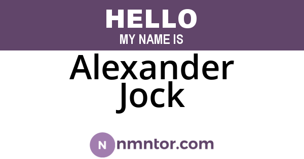 Alexander Jock