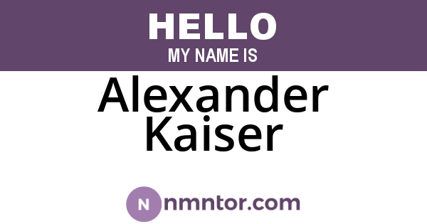 Alexander Kaiser