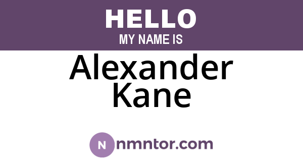 Alexander Kane