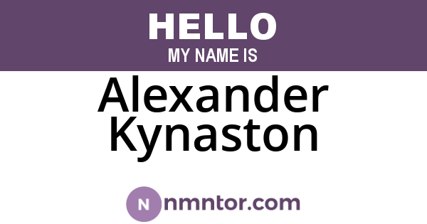 Alexander Kynaston