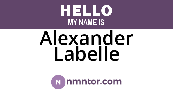 Alexander Labelle