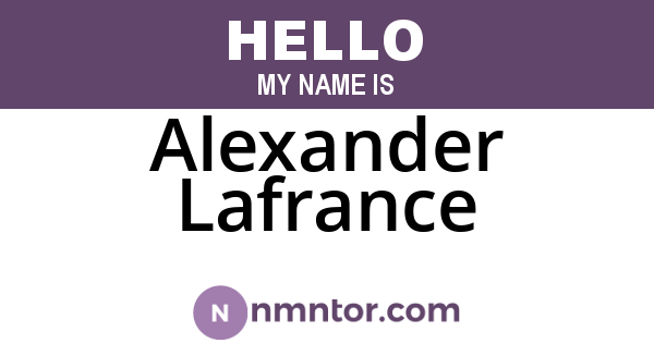 Alexander Lafrance