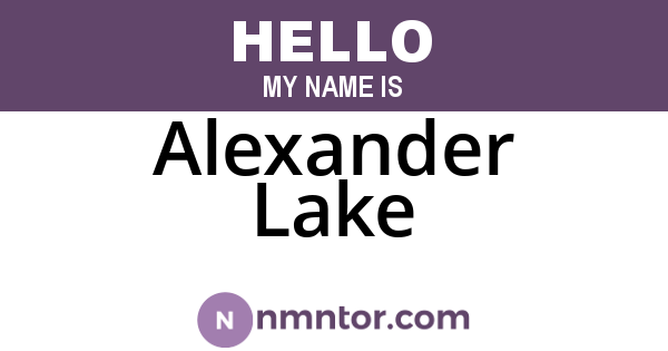 Alexander Lake