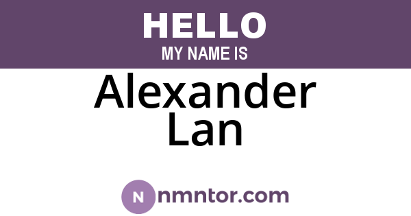 Alexander Lan