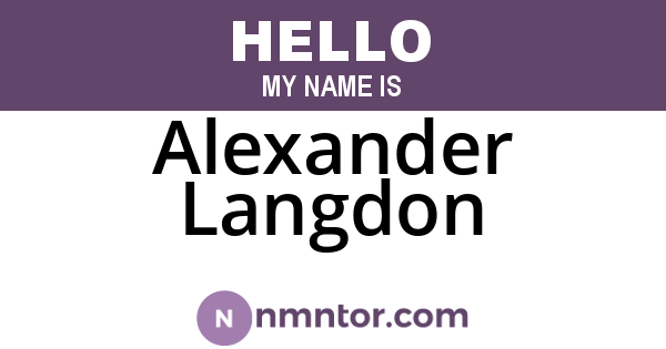 Alexander Langdon