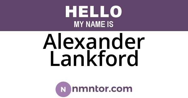 Alexander Lankford