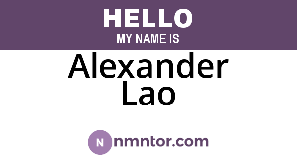 Alexander Lao