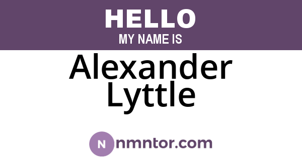 Alexander Lyttle
