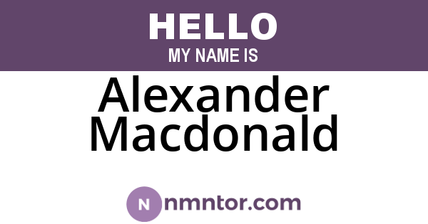 Alexander Macdonald