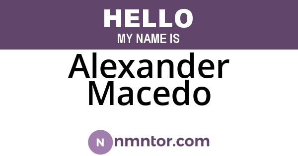 Alexander Macedo