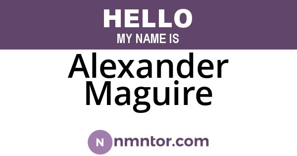 Alexander Maguire