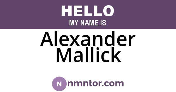Alexander Mallick