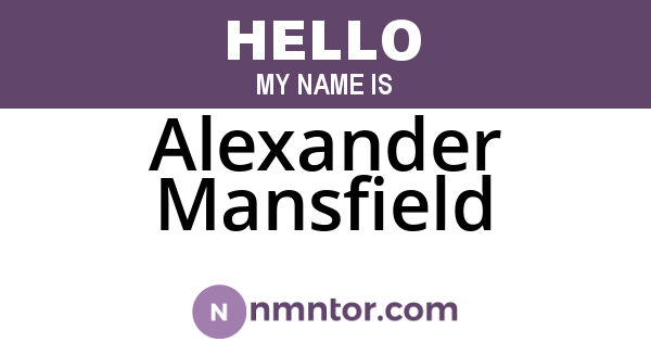 Alexander Mansfield