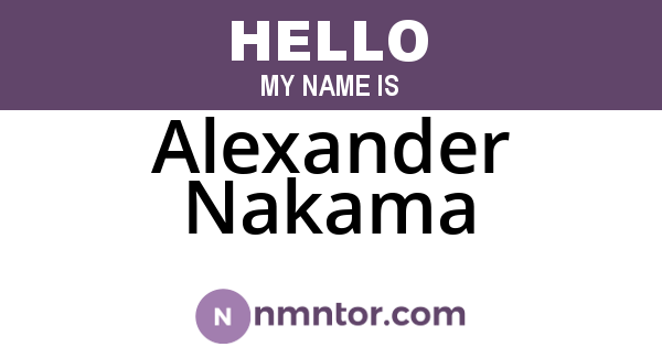 Alexander Nakama