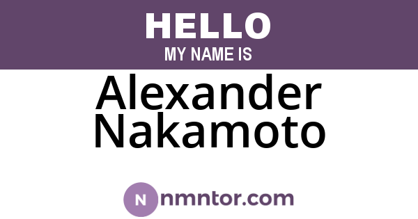 Alexander Nakamoto