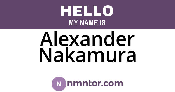 Alexander Nakamura
