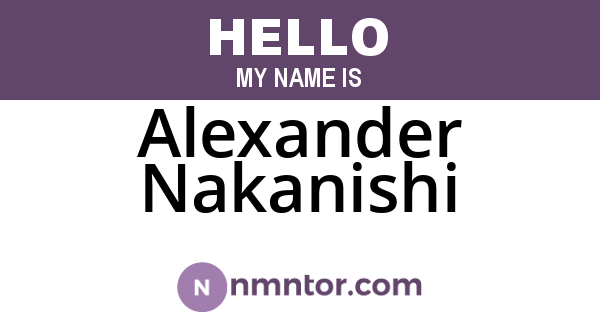 Alexander Nakanishi
