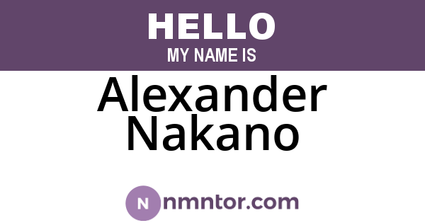 Alexander Nakano