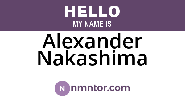 Alexander Nakashima