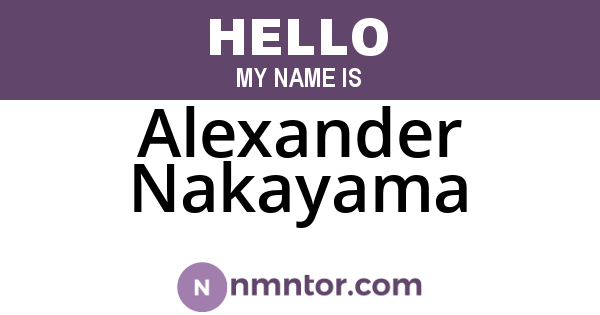 Alexander Nakayama