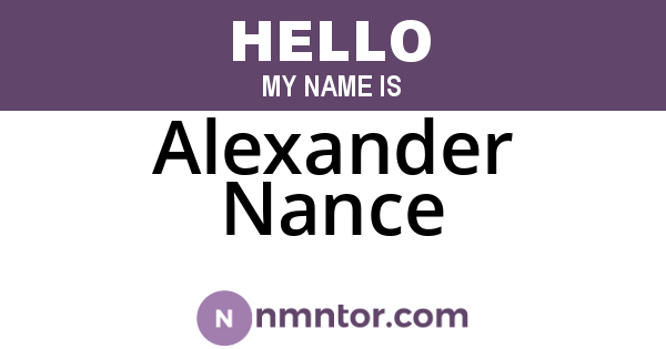 Alexander Nance