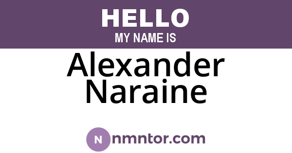 Alexander Naraine