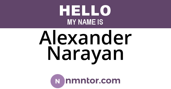 Alexander Narayan