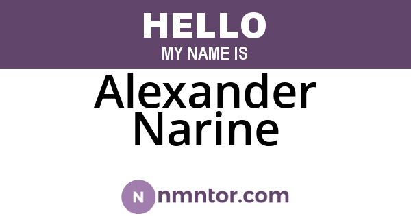 Alexander Narine