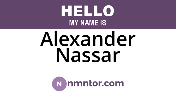 Alexander Nassar