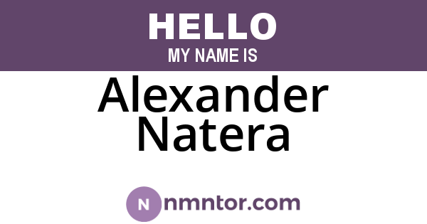 Alexander Natera