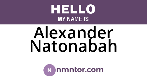 Alexander Natonabah