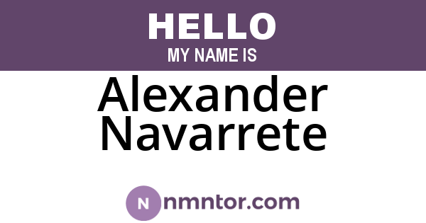 Alexander Navarrete