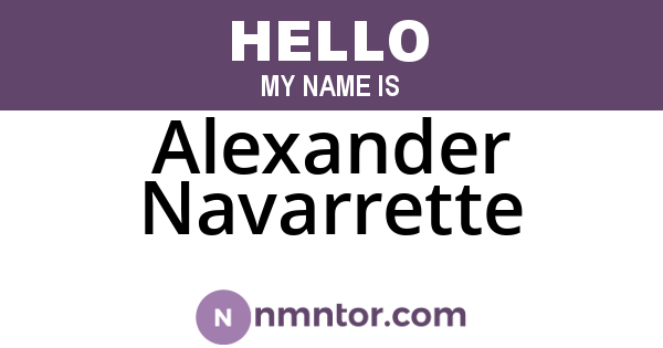 Alexander Navarrette