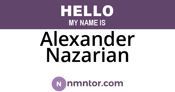 Alexander Nazarian