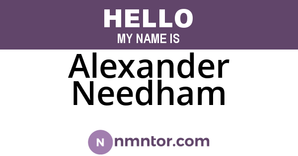 Alexander Needham